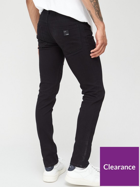 stillFront image of armani-exchange-j14-skinny-fit-jeans-black