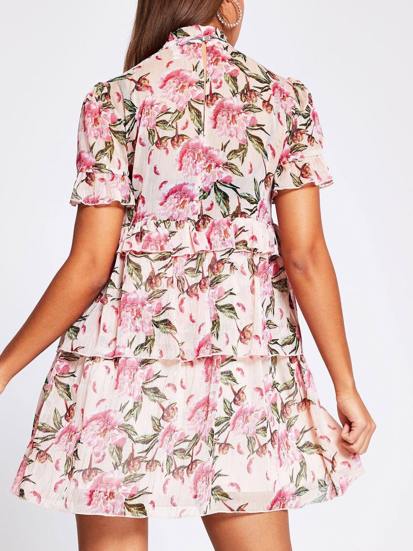 river island pink floral dress