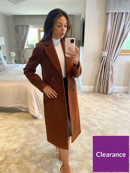front image of michelle-keegan-longline-double-breasted-coat-brown