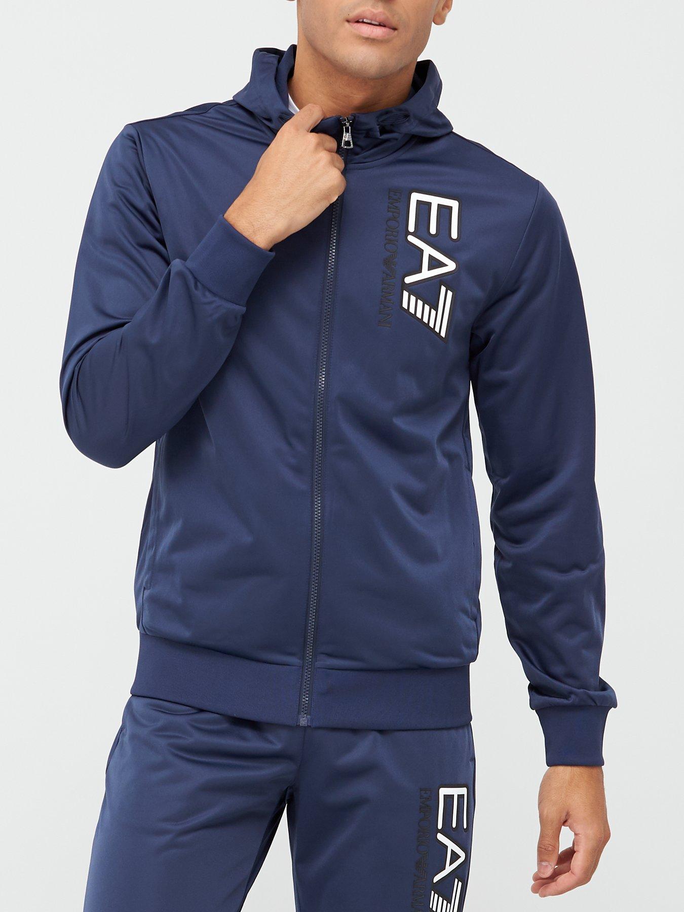 ea7 tracksuit navy blue