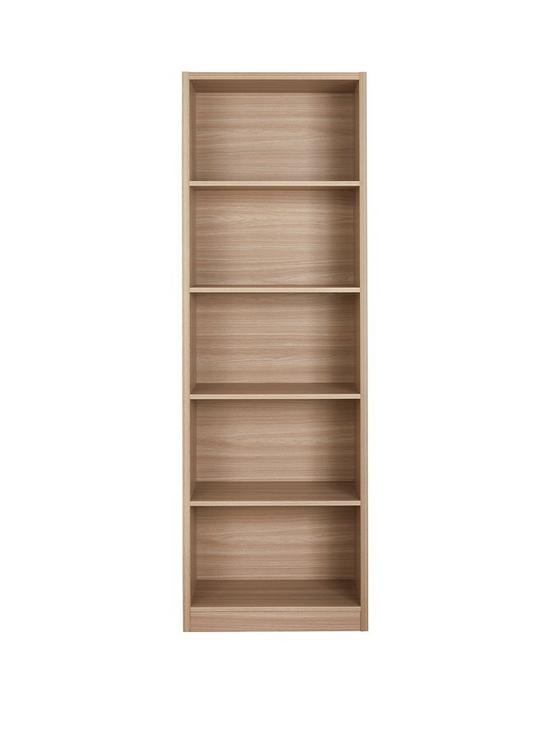 front image of home-essentials--nbspmetro-tall-wide-extra-deep-bookcase-oak-effect