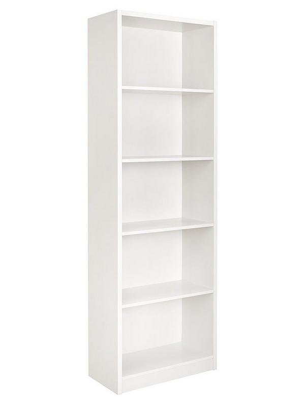 Metro Tall Wide Extra Deep Bookcase, Tall White Book Shelves