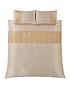 image of zinnia-gold-lace-panel-duvet-cover-set