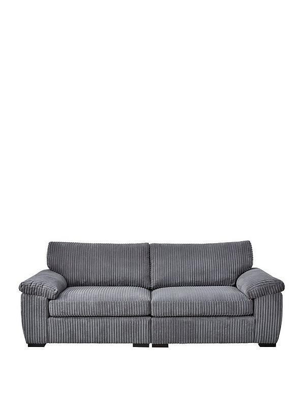 Amalfi 4 Seater Standard Back Fabric, Corduroy Fabric Sofa