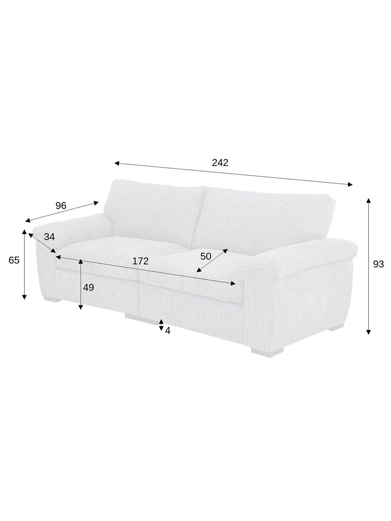  image of very-home-amalfi-standard-back-fabric-4-seater-sofa-charcoal-fscreg-certified