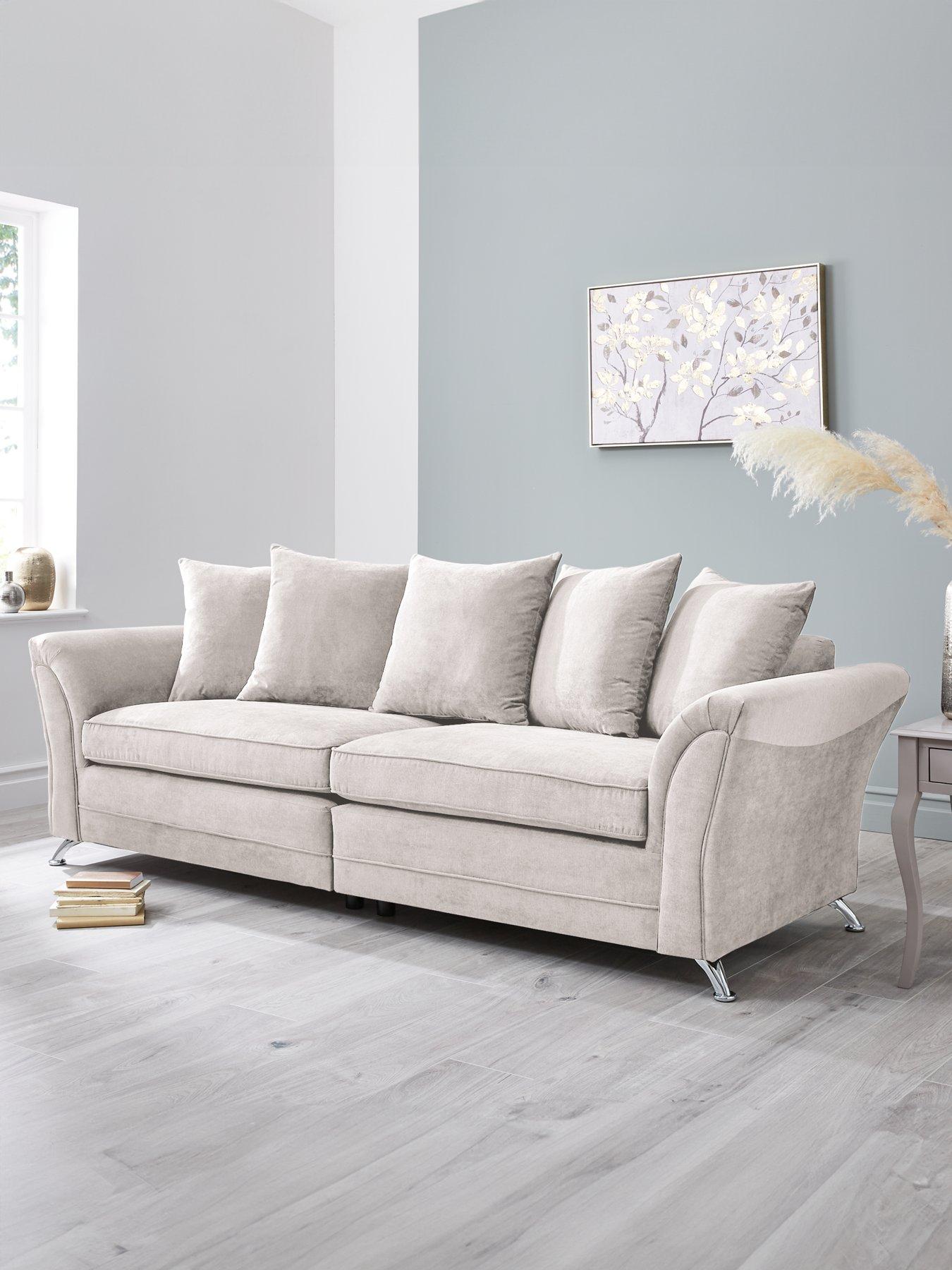 Dury fabric 3 seater deals scatter back sofa