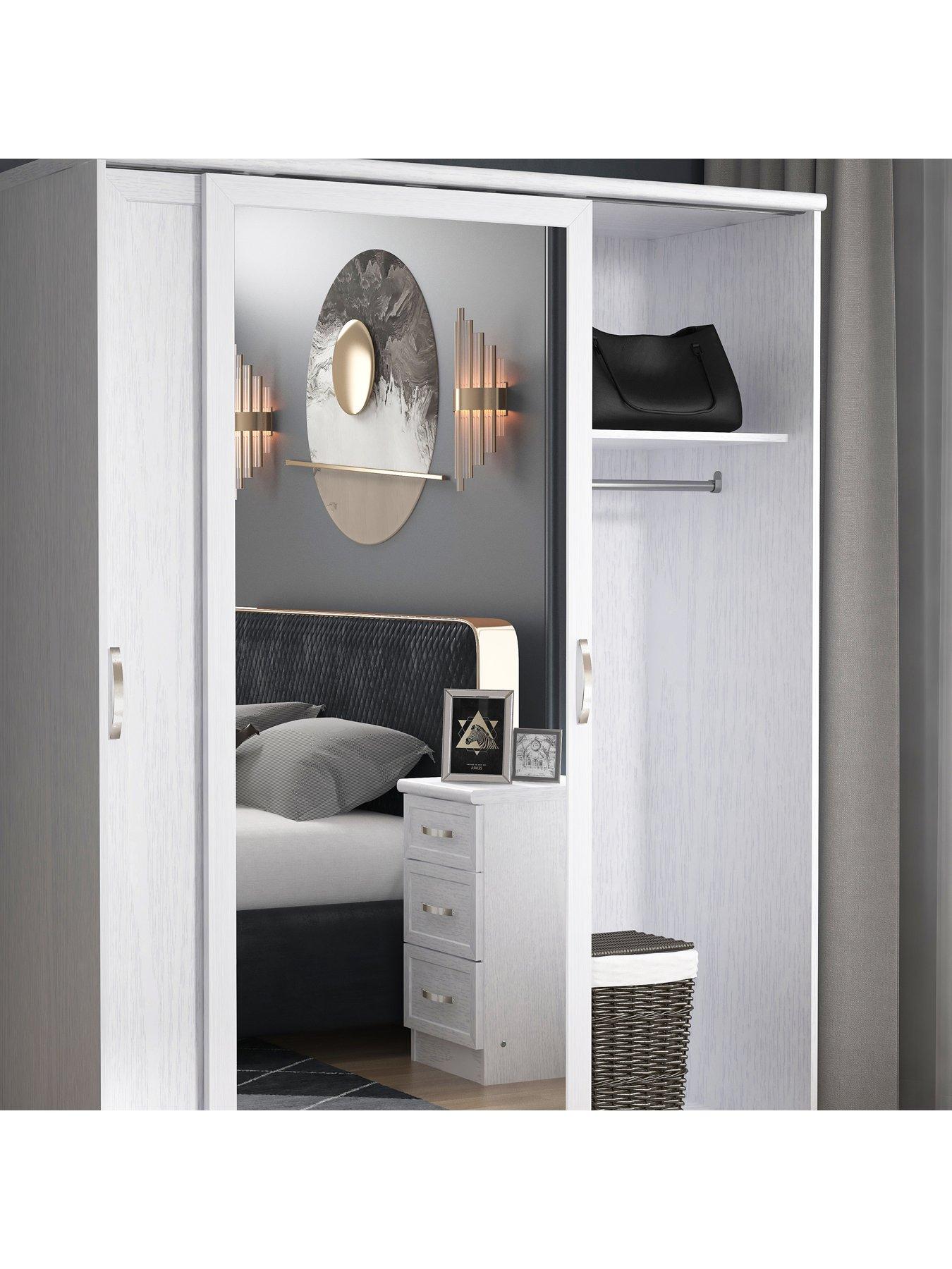  image of very-home-camberley-2-slidingnbspdoor-mirrorednbspwardrobe-white