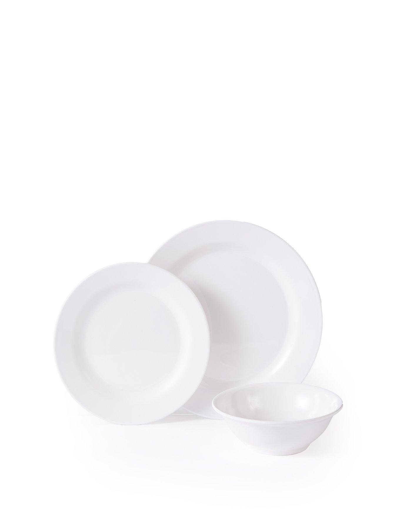  image of waterside-18-piece-white-round-melamine-dinner-set