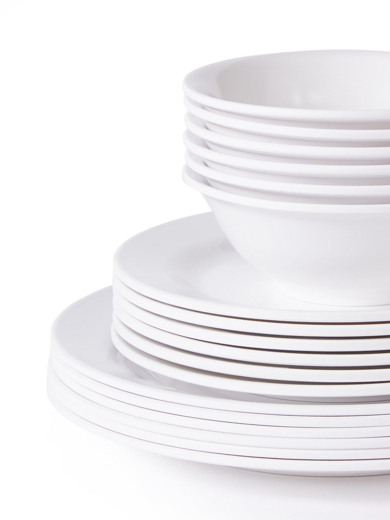  image of waterside-18-piece-white-round-melamine-dinner-set