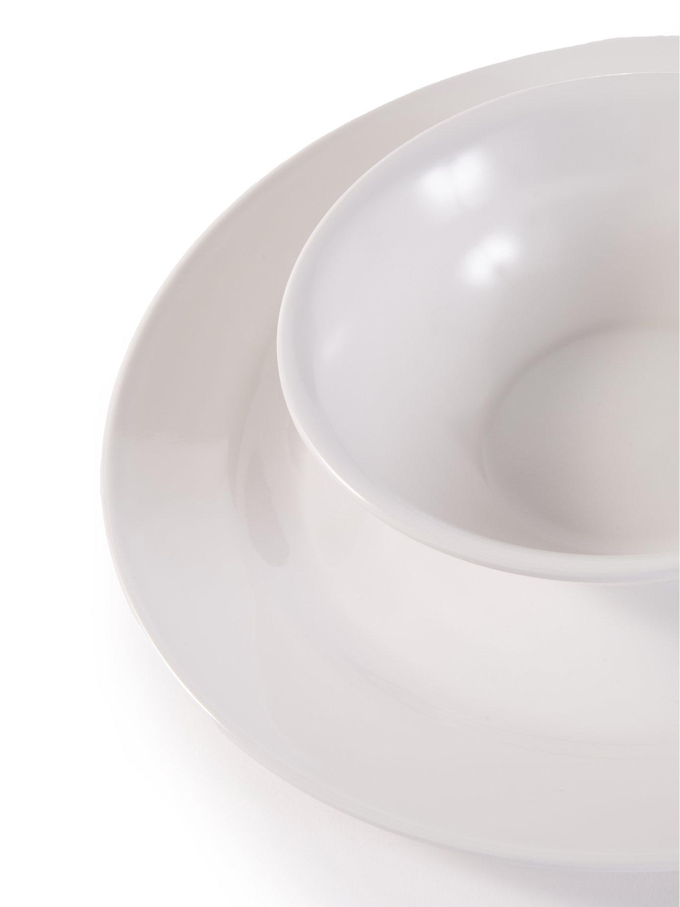 Image 5 of 6 of WATERSIDE 18-Piece White Round Melamine Dinner Set