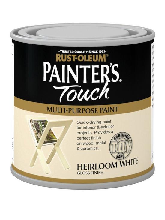 front image of rust-oleum-painterrsquos-touch-toy-safe-gloss-multi-purpose-paint-ndash-heirloom-white-250-ml