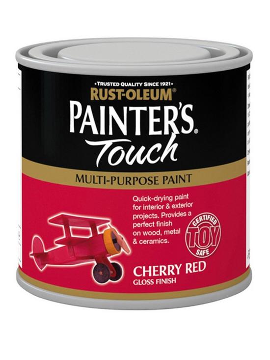 front image of rust-oleum-painterrsquos-touch-toy-safe-gloss-finish-multi-purpose-paint-ndash-cherry-rednbsp250ml