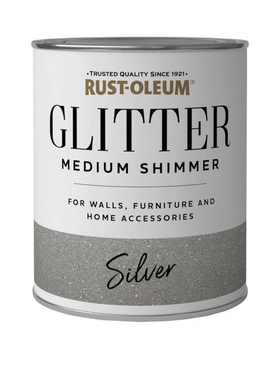 front image of rust-oleum-glitter-medium-shimmer-paint-ndash-silver-250ml
