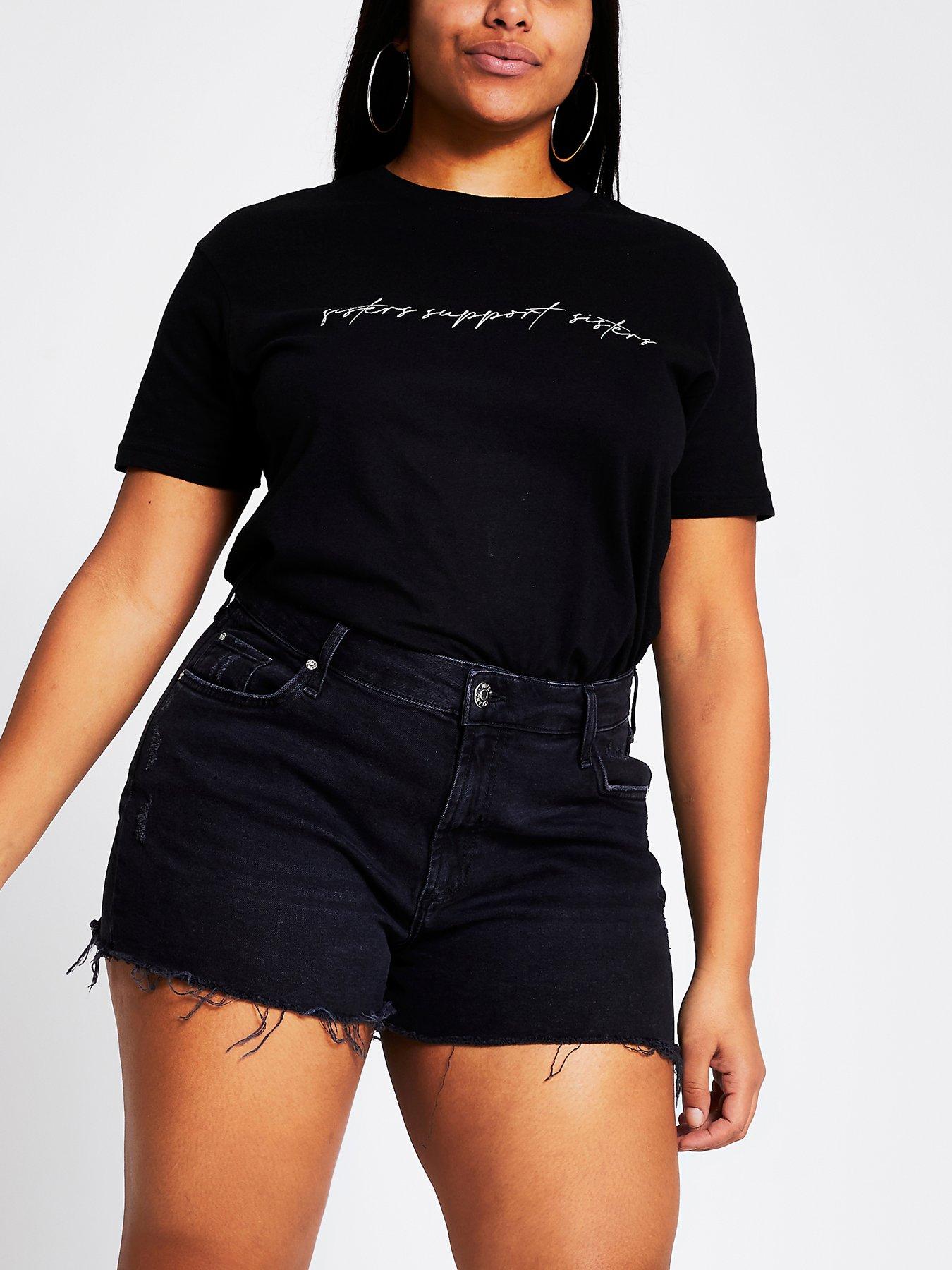 womens plus knit shorts