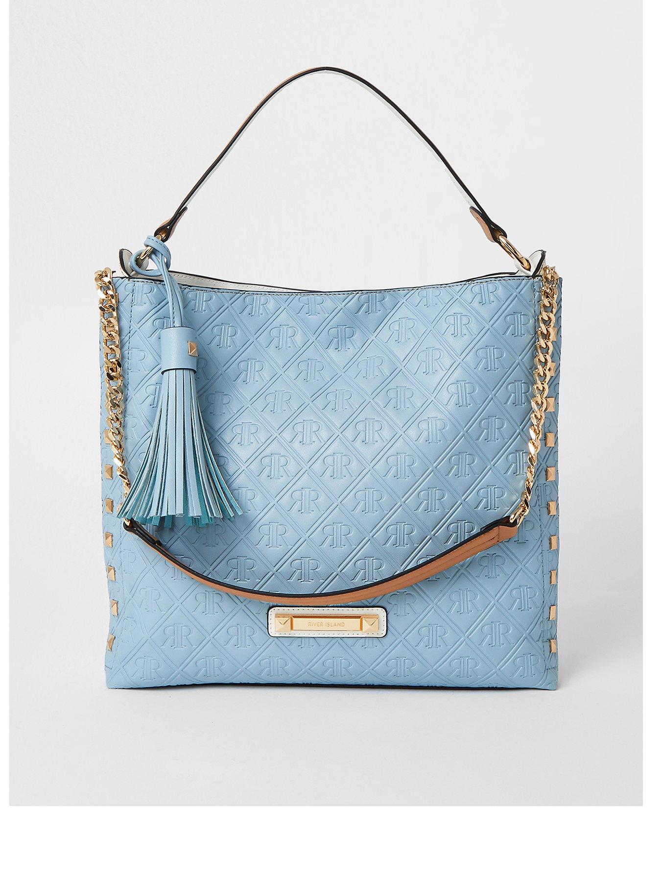 river island blue purse