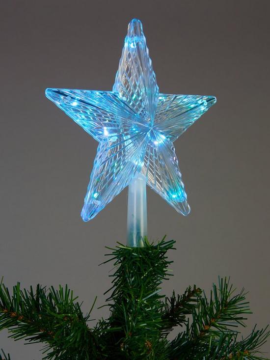 front image of very-home-colour-changing-christmas-tree-topper-star