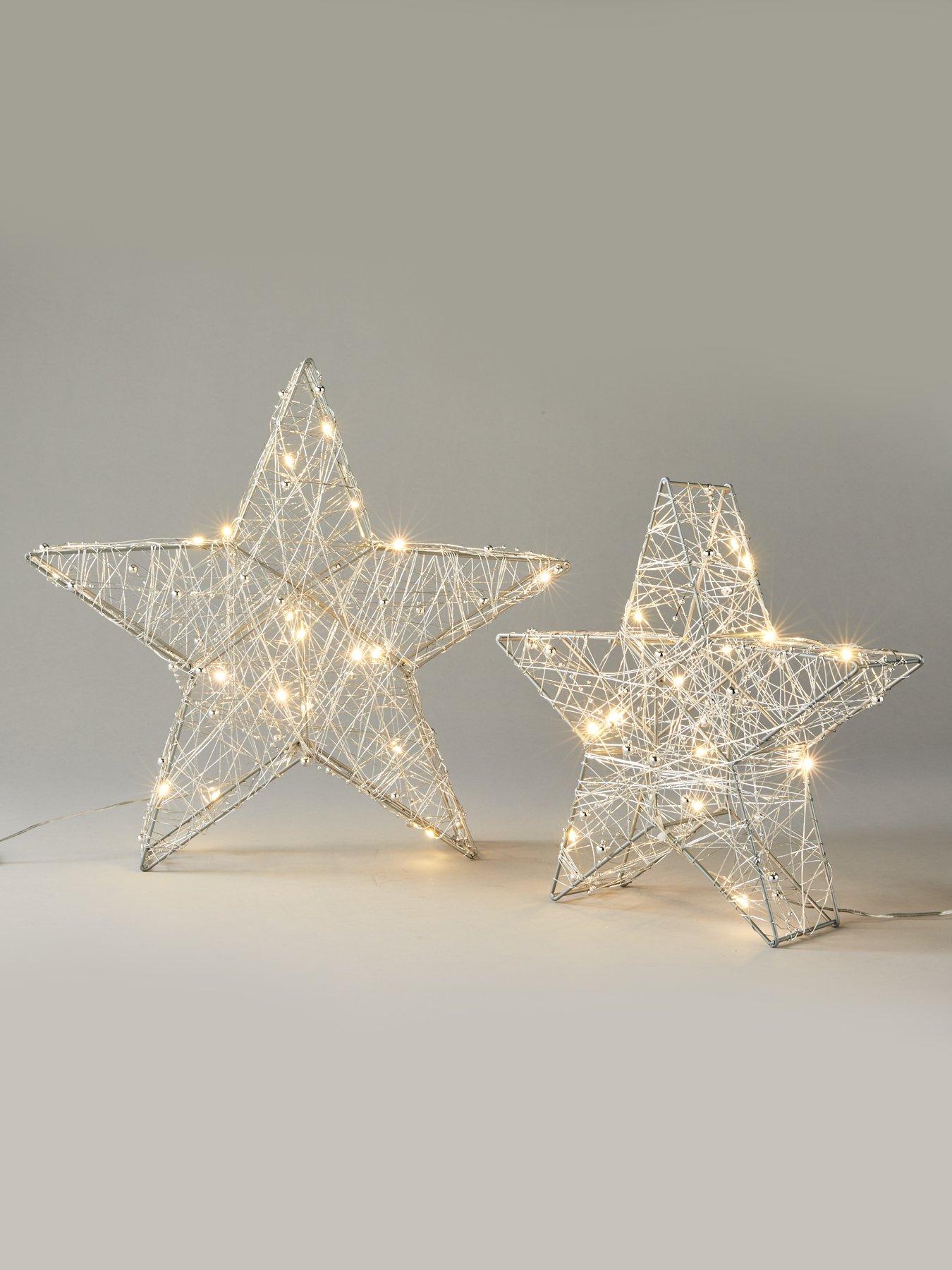 Very Home Set of 2 LightUp Star Christmas Room Decorations