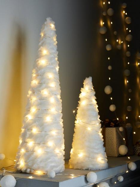 set-of-2-pre-lit-faux-fur-cone-christmas-decorations