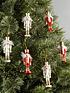  image of set-of-6-wooden-nutcracker-christmas-tree-ornaments