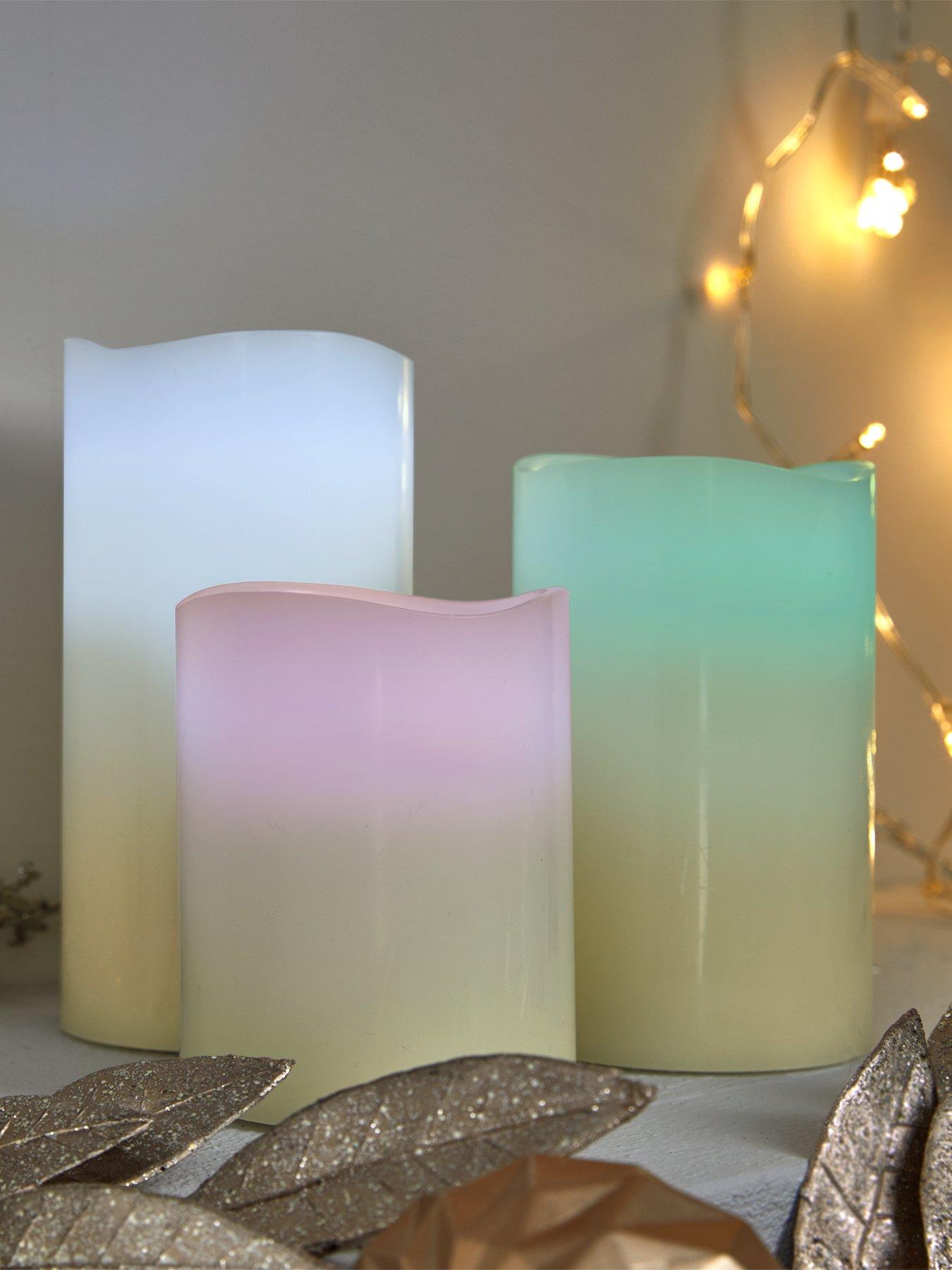 Very Home Remote Controlled Colour Changing LED Candles (Set of 3)
