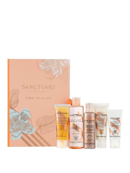 front image of sanctuary-spa-time-to-glow-gift-set--nbsp335-grams