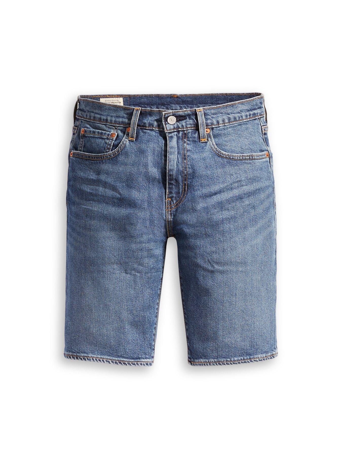 tapered denim shorts