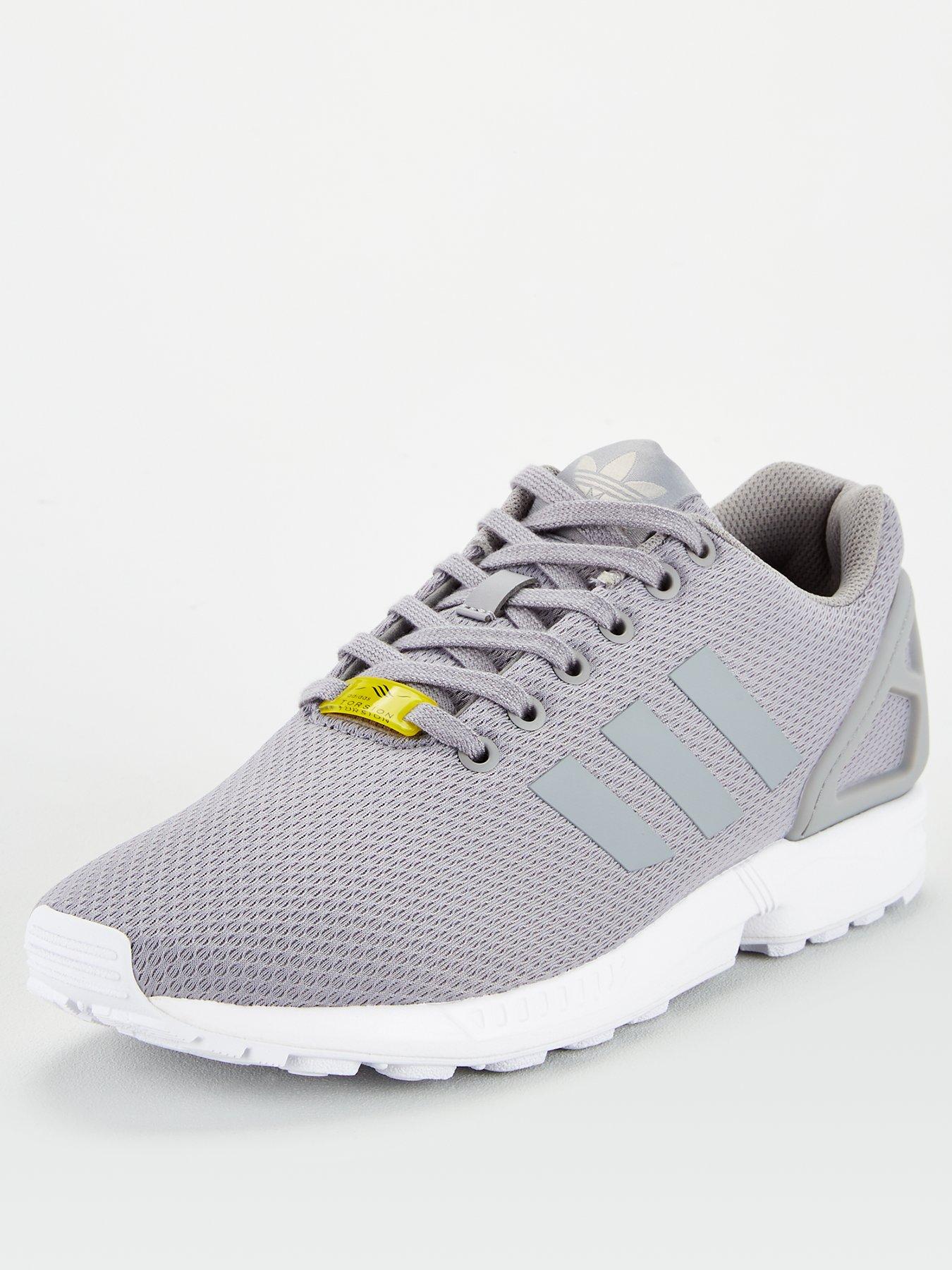 grey adidas flux trainers