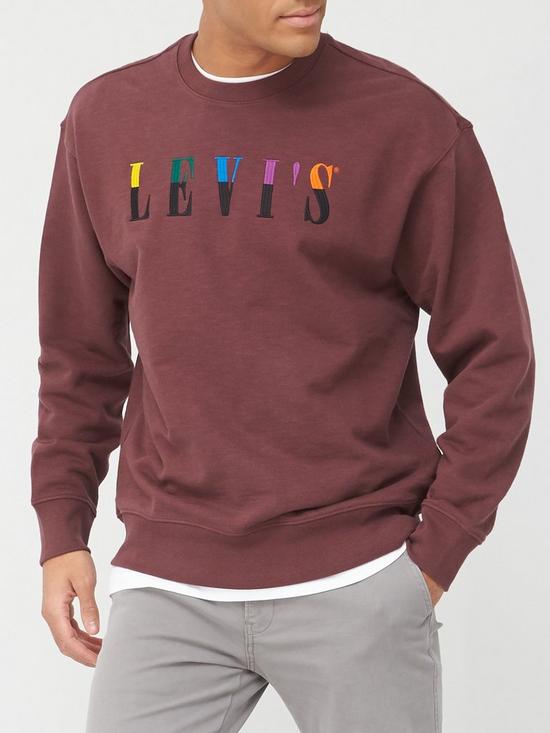 front image of levis-original-crew-neck-sweatshirt-red