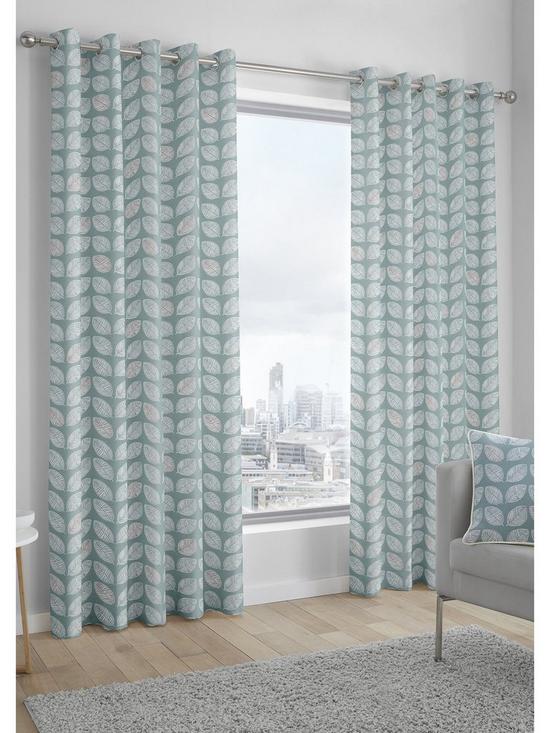 front image of fusion-delft-lined-eyelet-curtains