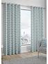  image of fusion-delft-lined-eyelet-curtains