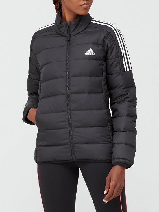 front image of adidas-essentials-down-jacket-black