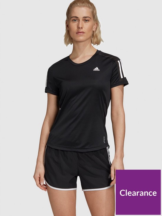 front image of adidas-own-the-run-response-tee-black