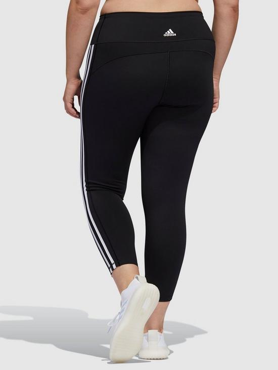 stillFront image of adidas-believe-this-3-stripe-78-leggingsnbspplus-size-blacknbsp