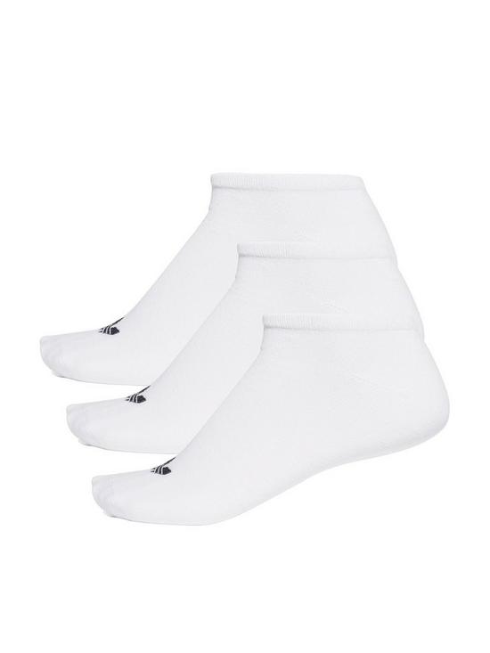 front image of adidas-originals-3-packnbsptrefoil-liner-socks-white