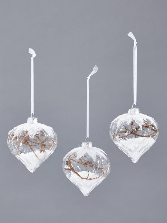 stillFront image of set-of-3-glass-onion-christmas-tree-baubles-with-twigs