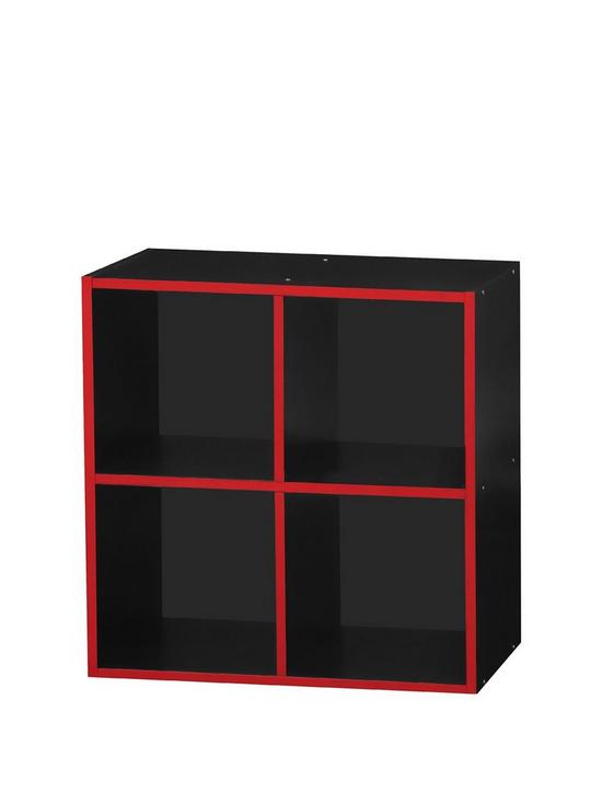 front image of lloyd-pascal-virtuoso-4-cube-storage-with-red-edging