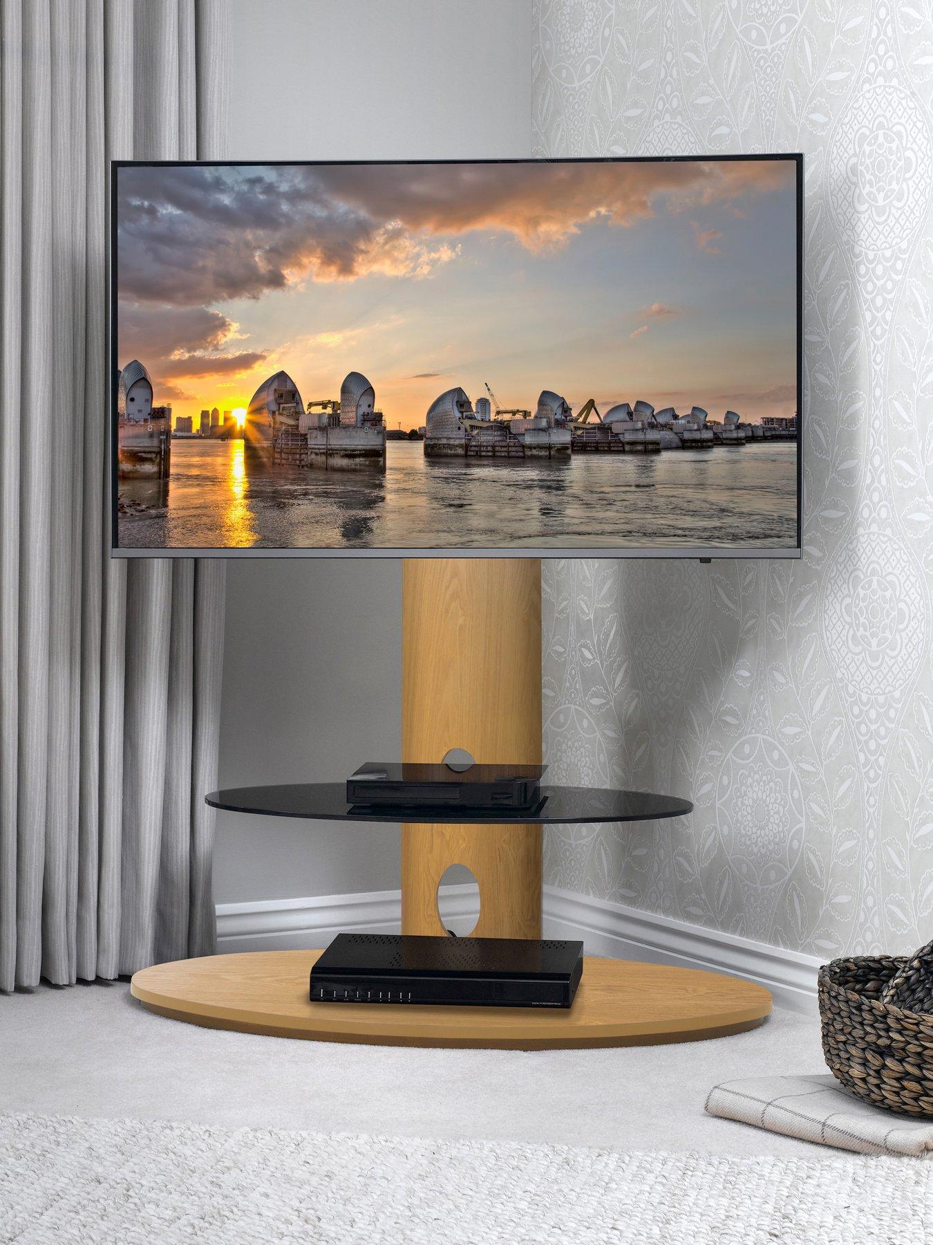 Glass front outlet tv stand