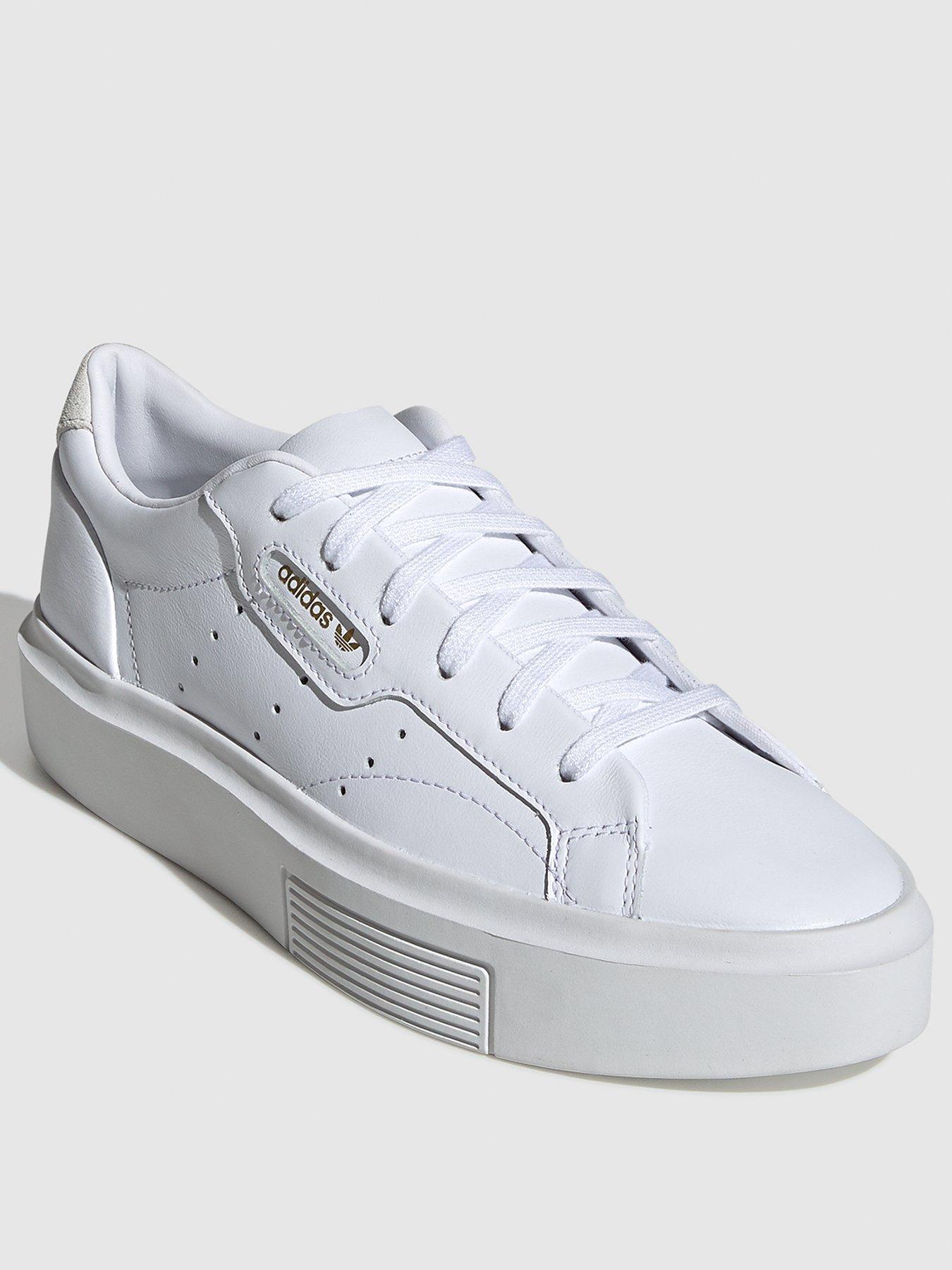 adidas originals super sleek trainers in white