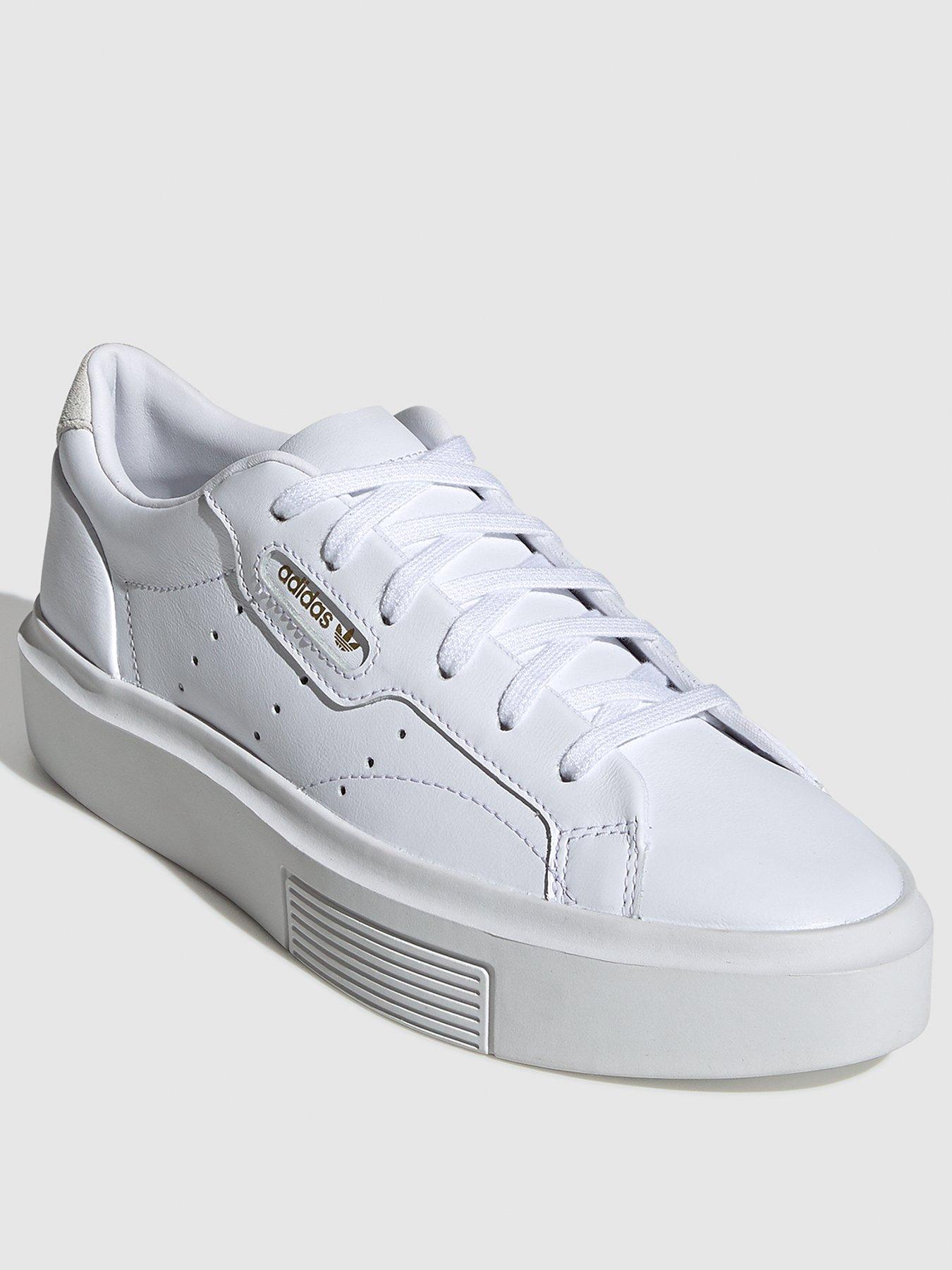 adidas originals sleek white trainers