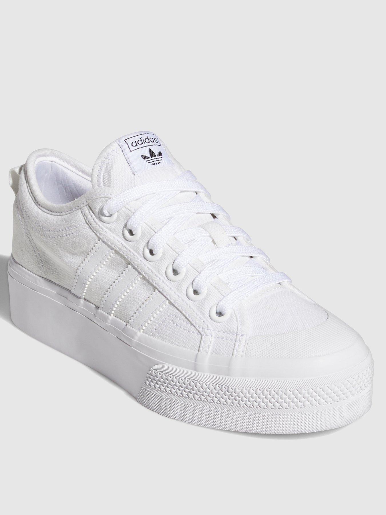 adidas Originals Womens Nizza Platform Trainers White Littlewoods