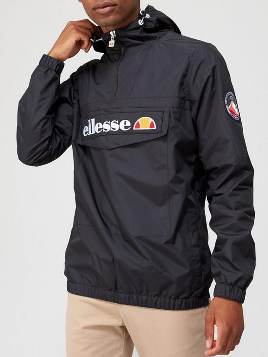 front image of ellesse-mont-2-overhead-jacket-black