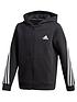  image of adidas-boysnbsp3-stripes-full-zip-hoodie-black