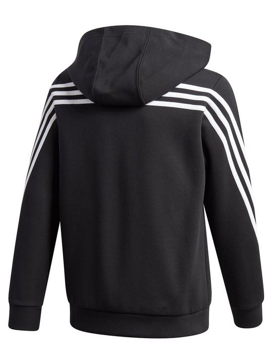 back image of adidas-boysnbsp3-stripes-full-zip-hoodie-black