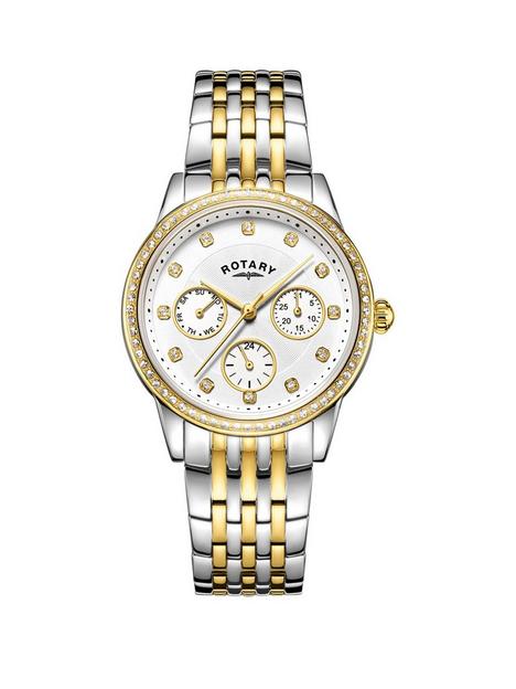 rotary-exclusive-rotary-silver-and-gold-sunray-swarovski-crystal-multi-dial-two-tone-stainless-steel-bracelet-ladies-watch