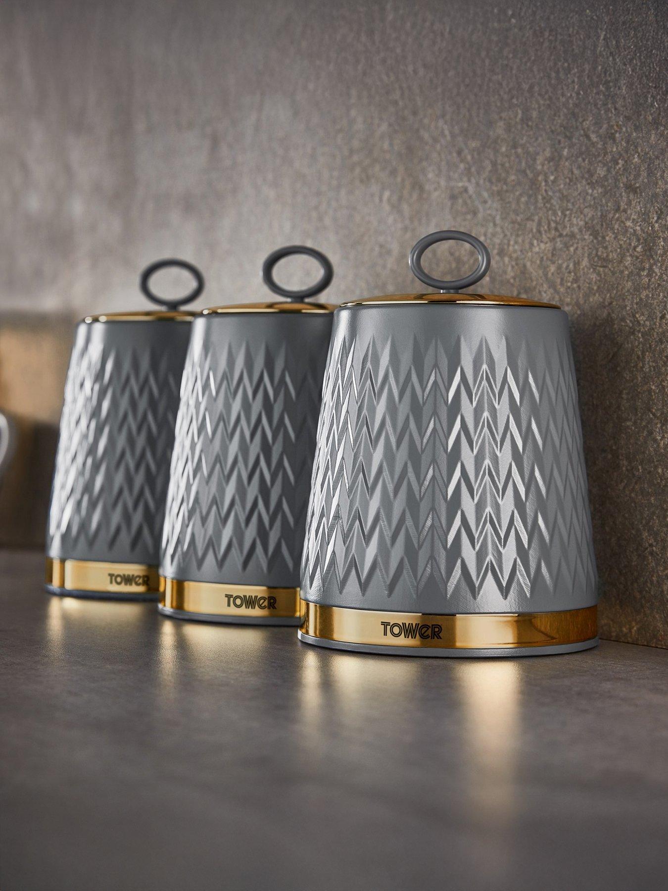 undefined Empire Set of 3 Canisters – Grey