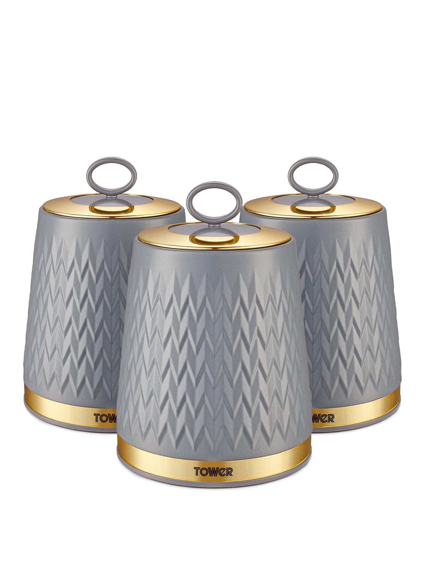 undefined Empire Set of 3 Canisters – Grey