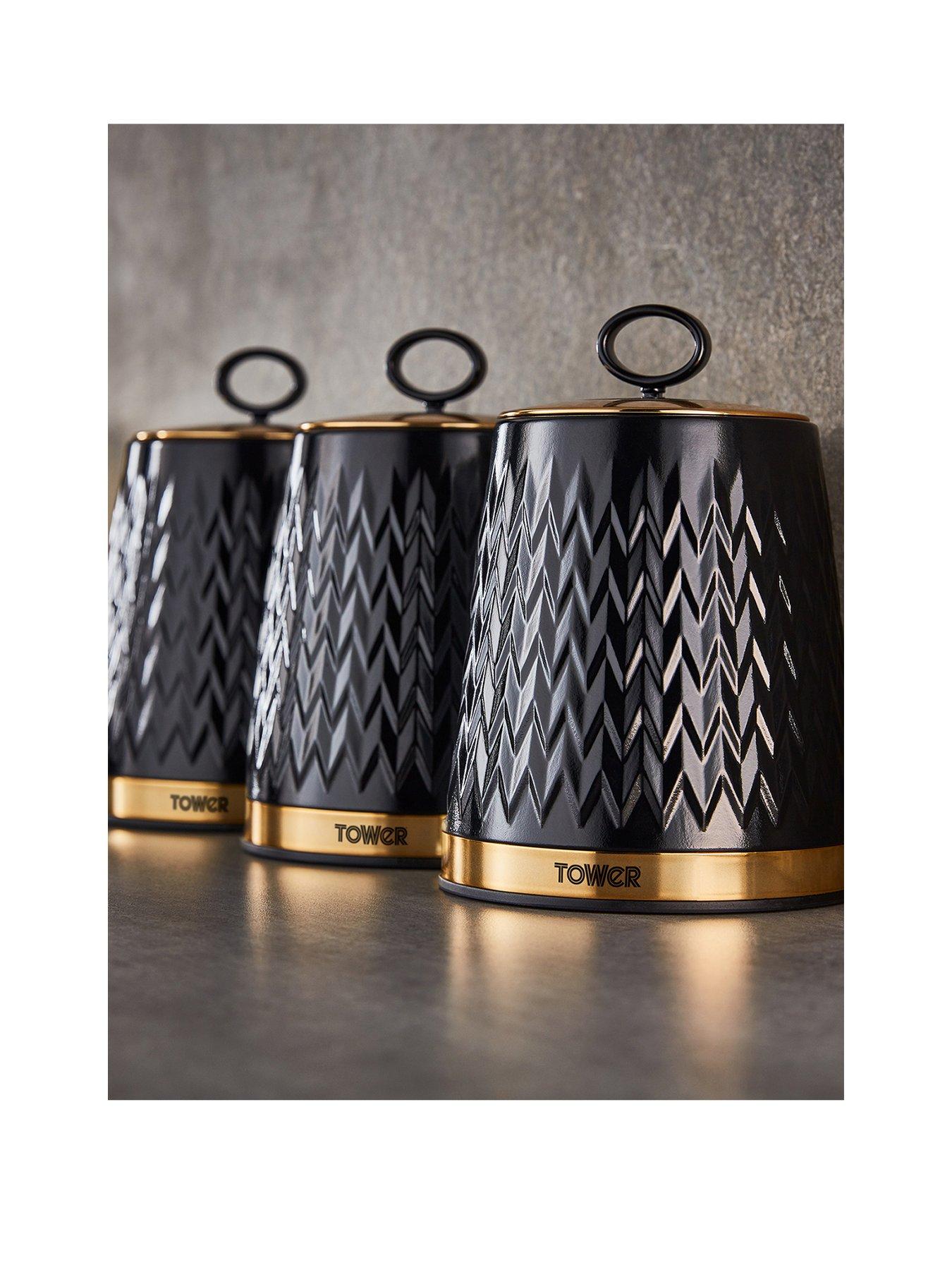 undefined Empire Set of 3 Canisters – Black