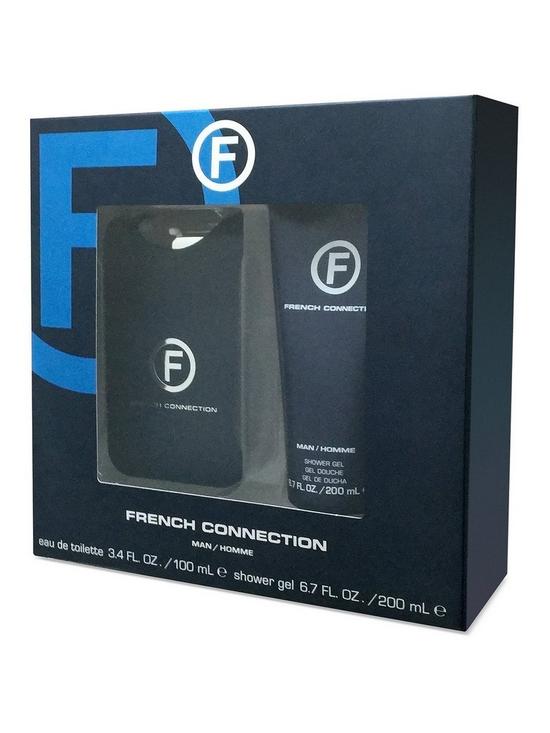 front image of french-connection-man-100ml-eau-de-toilette-200ml-shower-gel-gift-set
