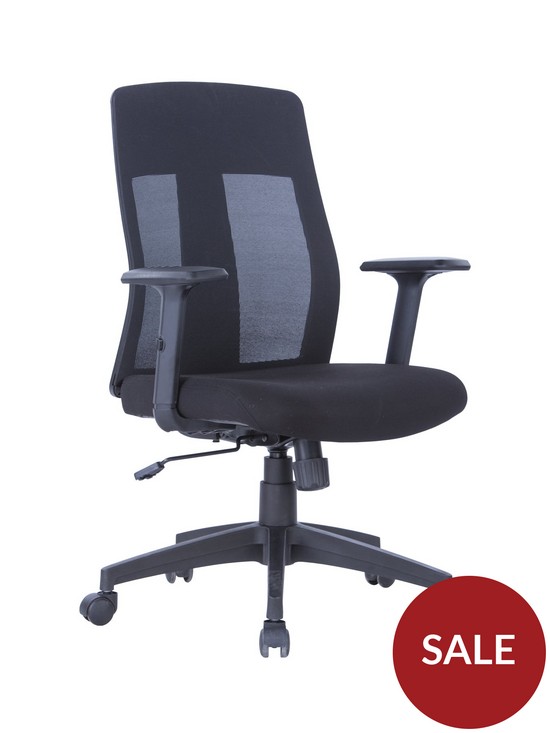 front image of alphason-laguna-fabric-and-mesh-back-chair-black