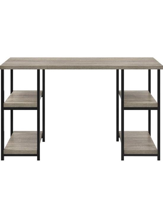 front image of dorel-home-elmwood-double-pedestal-desk